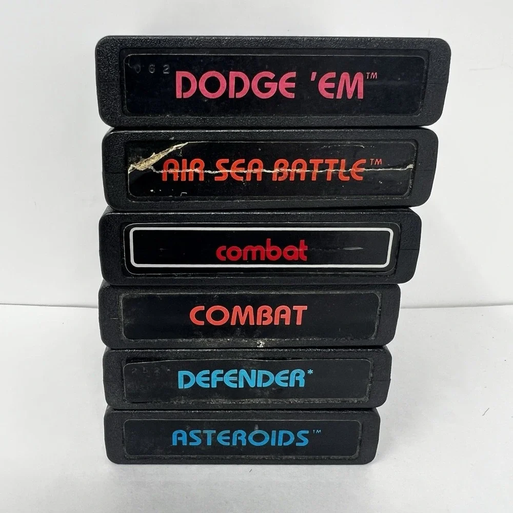 Atari 2600‎ Games Lot of 6 Combat Defender Asteroids Air Sea Battle Dodge